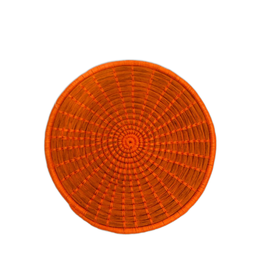 Sousplat Redondo de Piaçava P - Cor Laranja 1